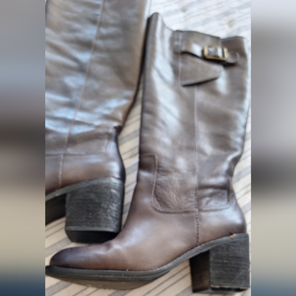Lucky Brand Brown Leather Boots Size 7 As Is